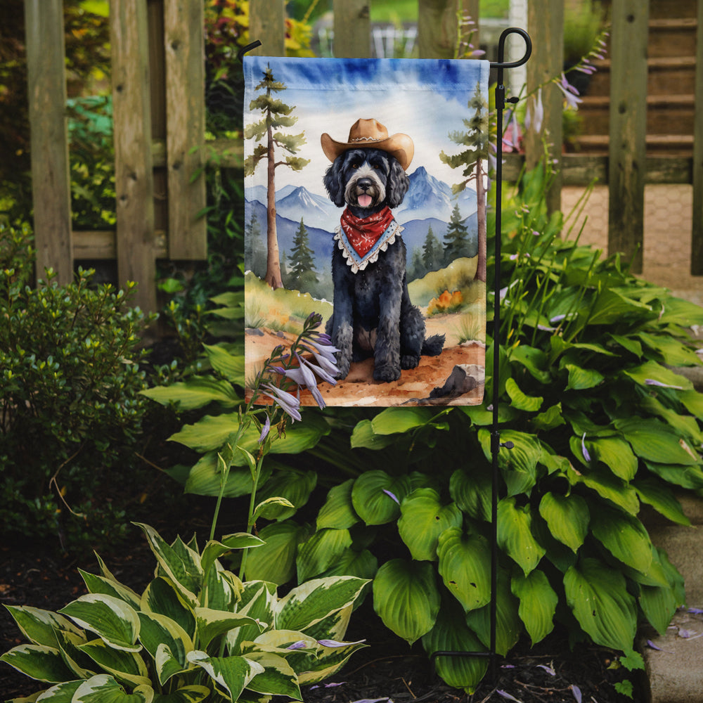 Portuguese Water Dog Cowboy Welcome Garden Flag