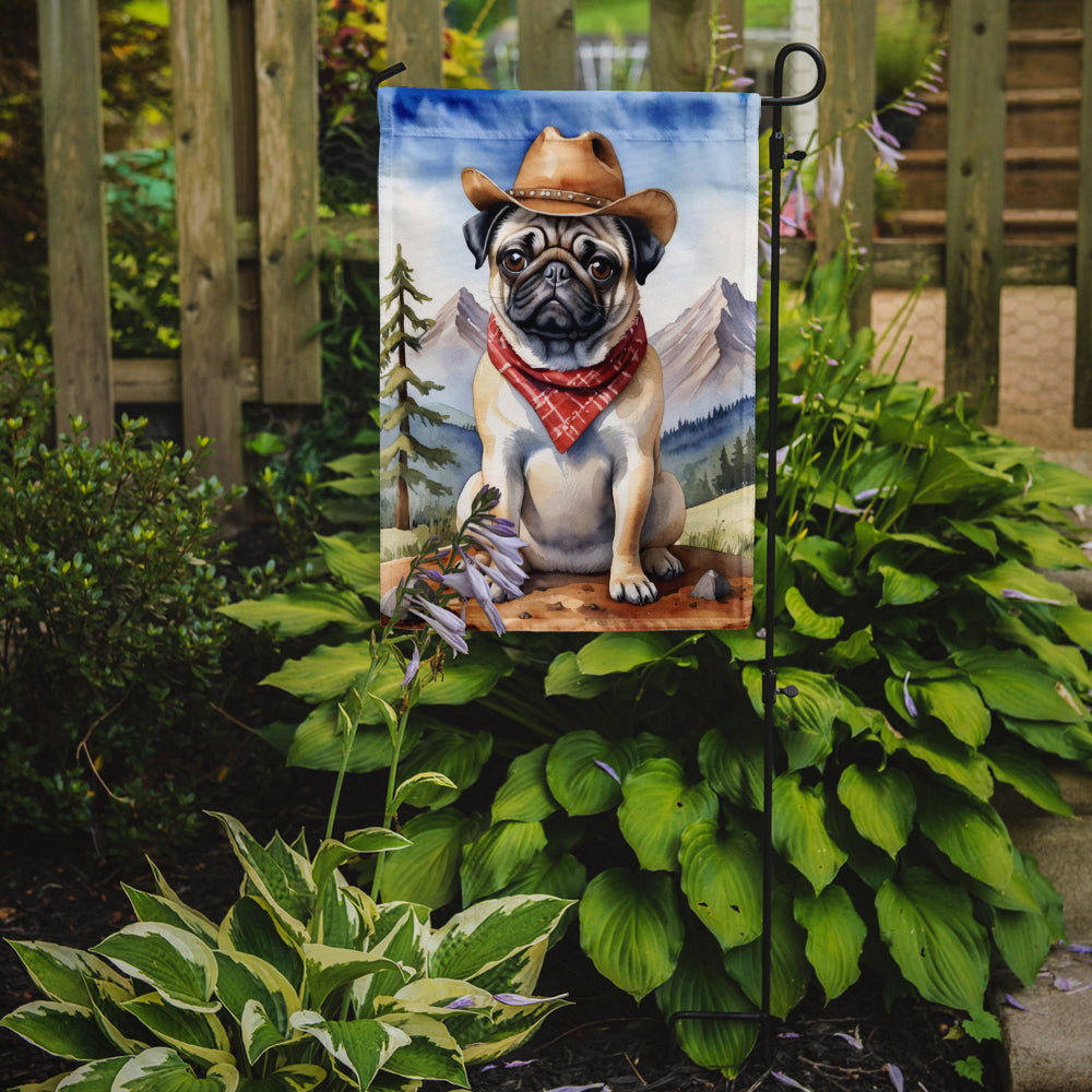 Pug Cowboy Welcome Garden Flag