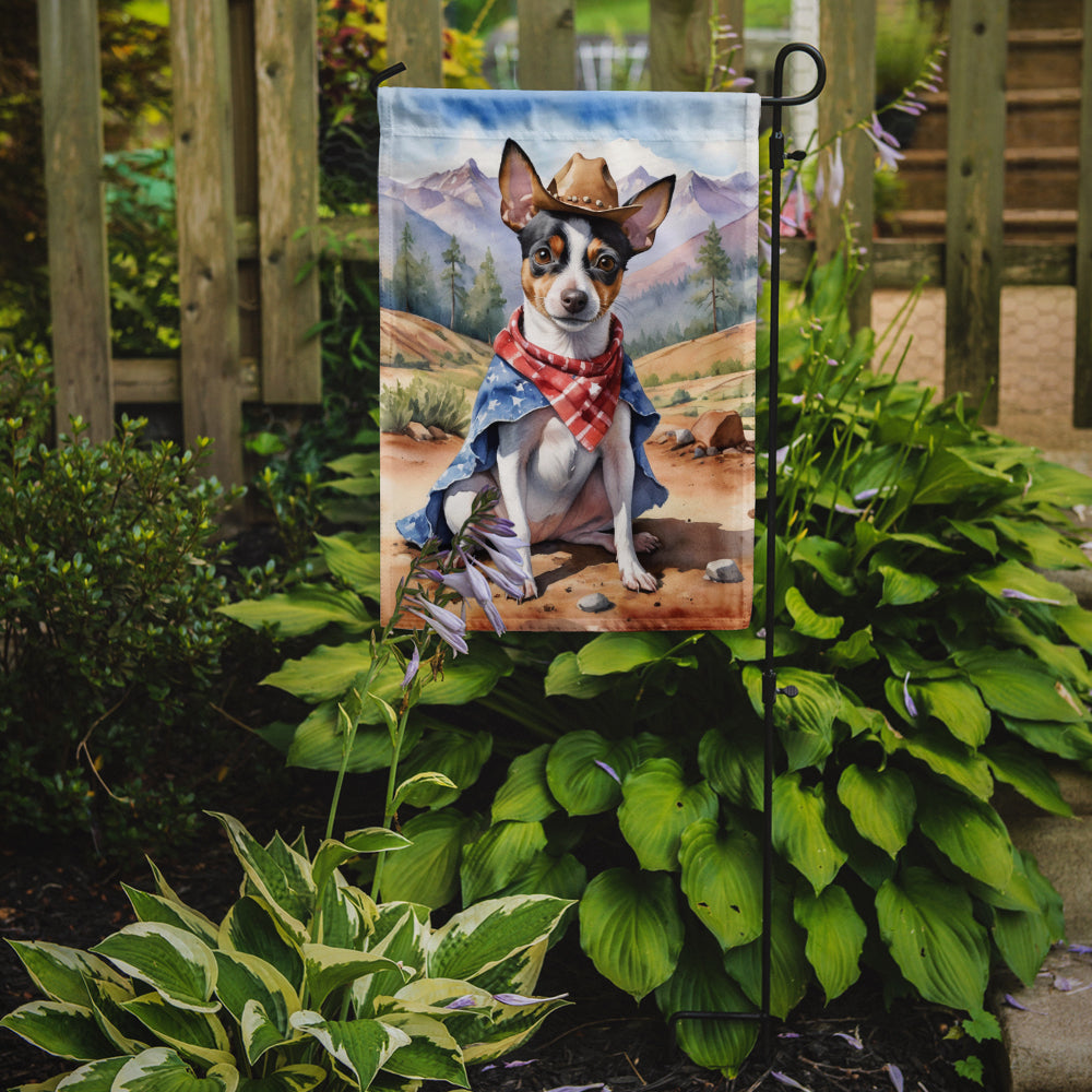 Rat Terrier Cowboy Welcome Garden Flag