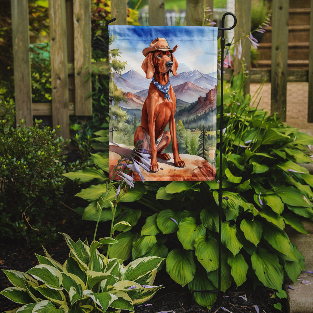 Redbone Coonhound Cowboy Welcome Garden Flag