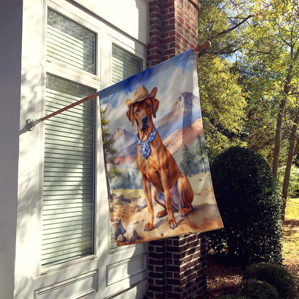 Buy this Rhodesian Ridgeback Cowboy Welcome House Flag