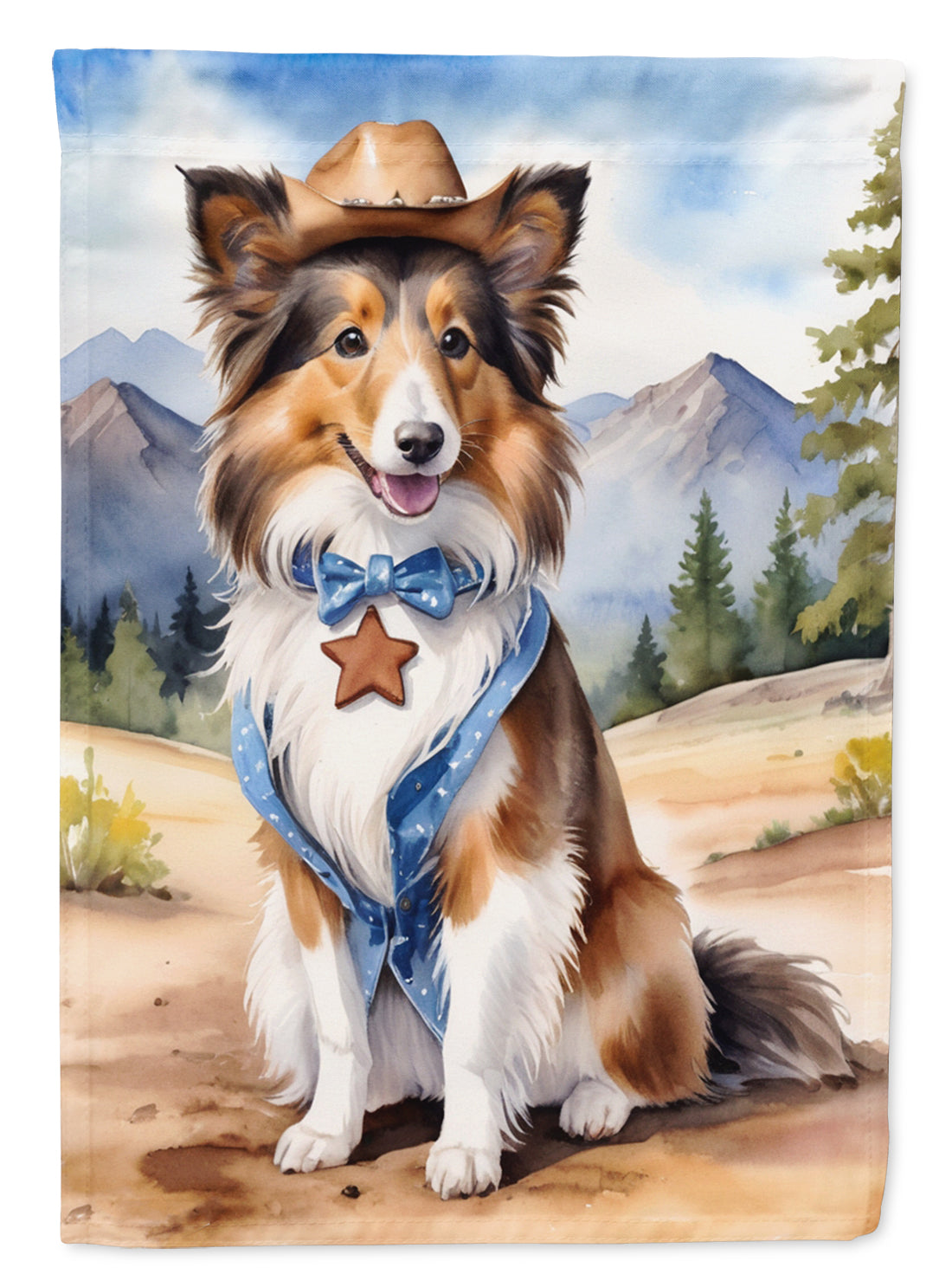 Buy this Sheltie Cowboy Welcome Garden Flag