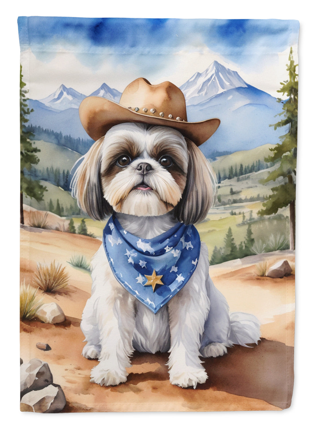 Buy this Shih Tzu Cowboy Welcome House Flag