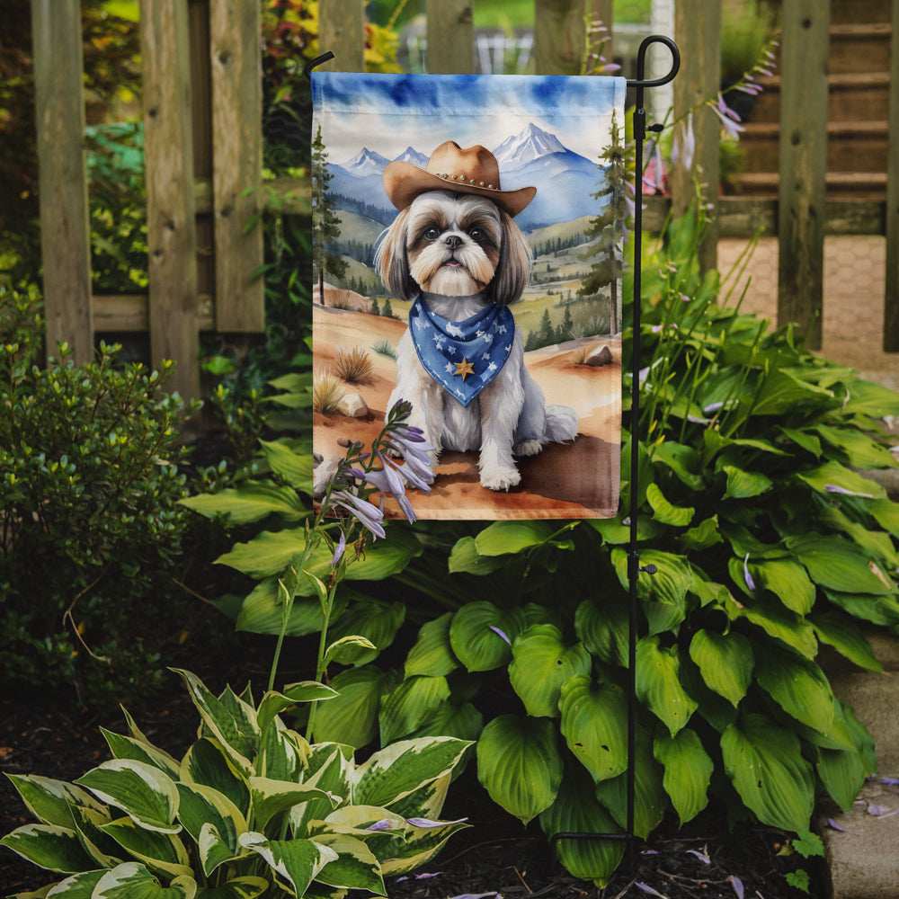 Shih Tzu Cowboy Welcome Garden Flag