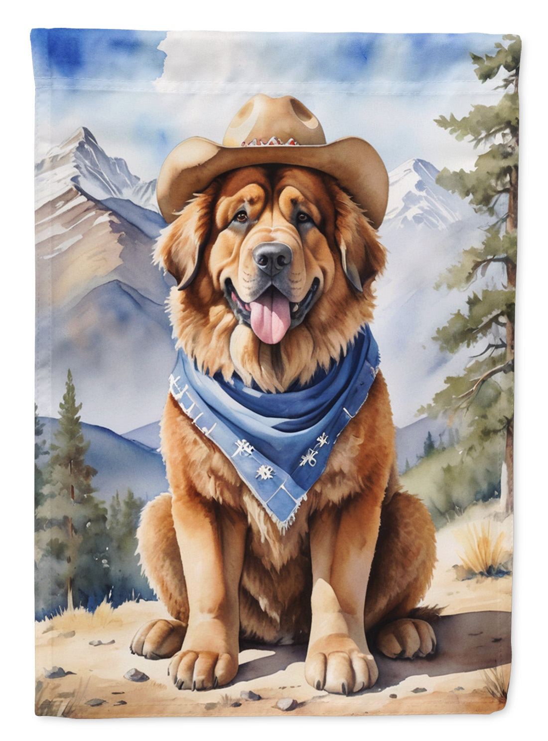 Buy this Tibetan Mastiff Cowboy Welcome House Flag