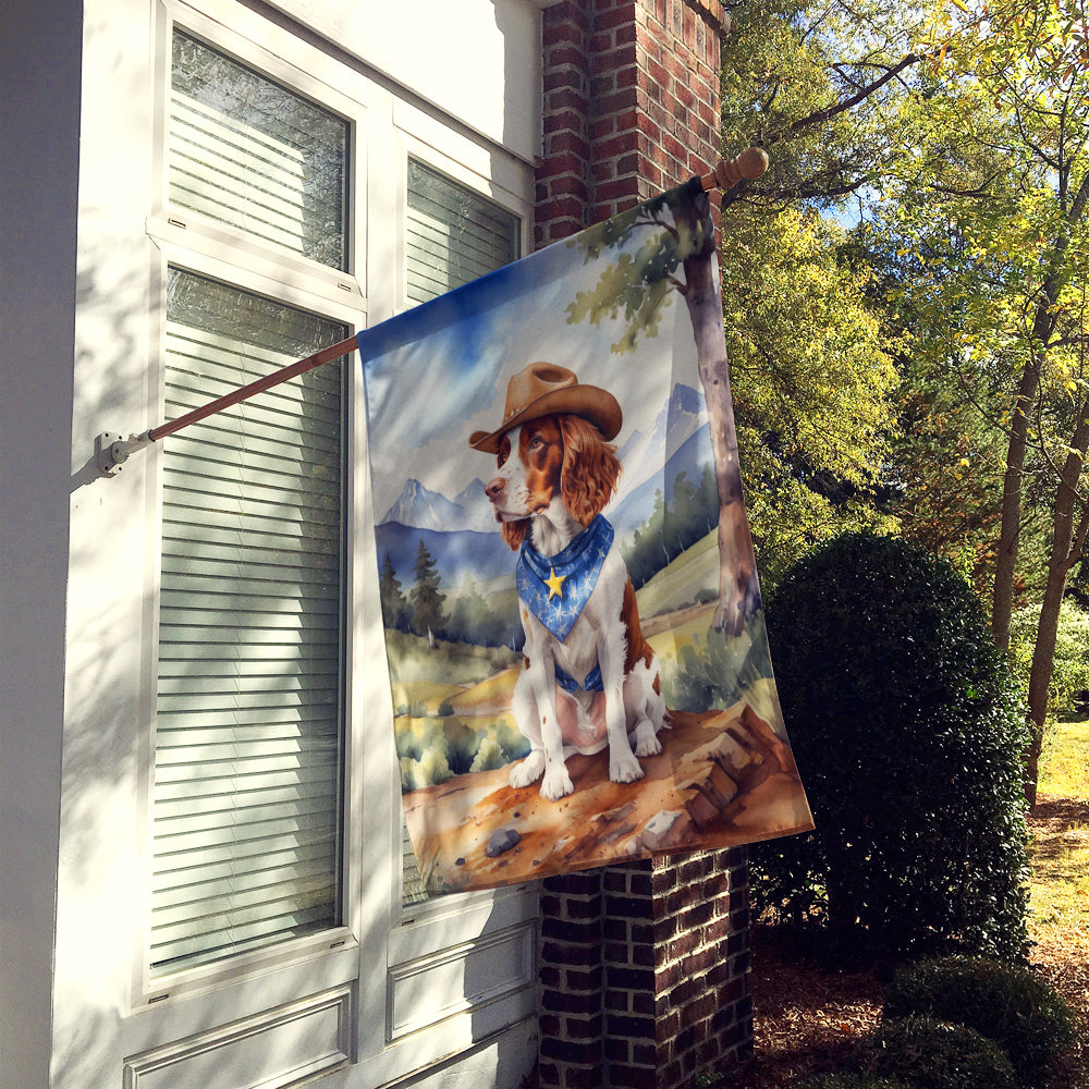 Welsh Springer Spaniel Cowboy Welcome House Flag