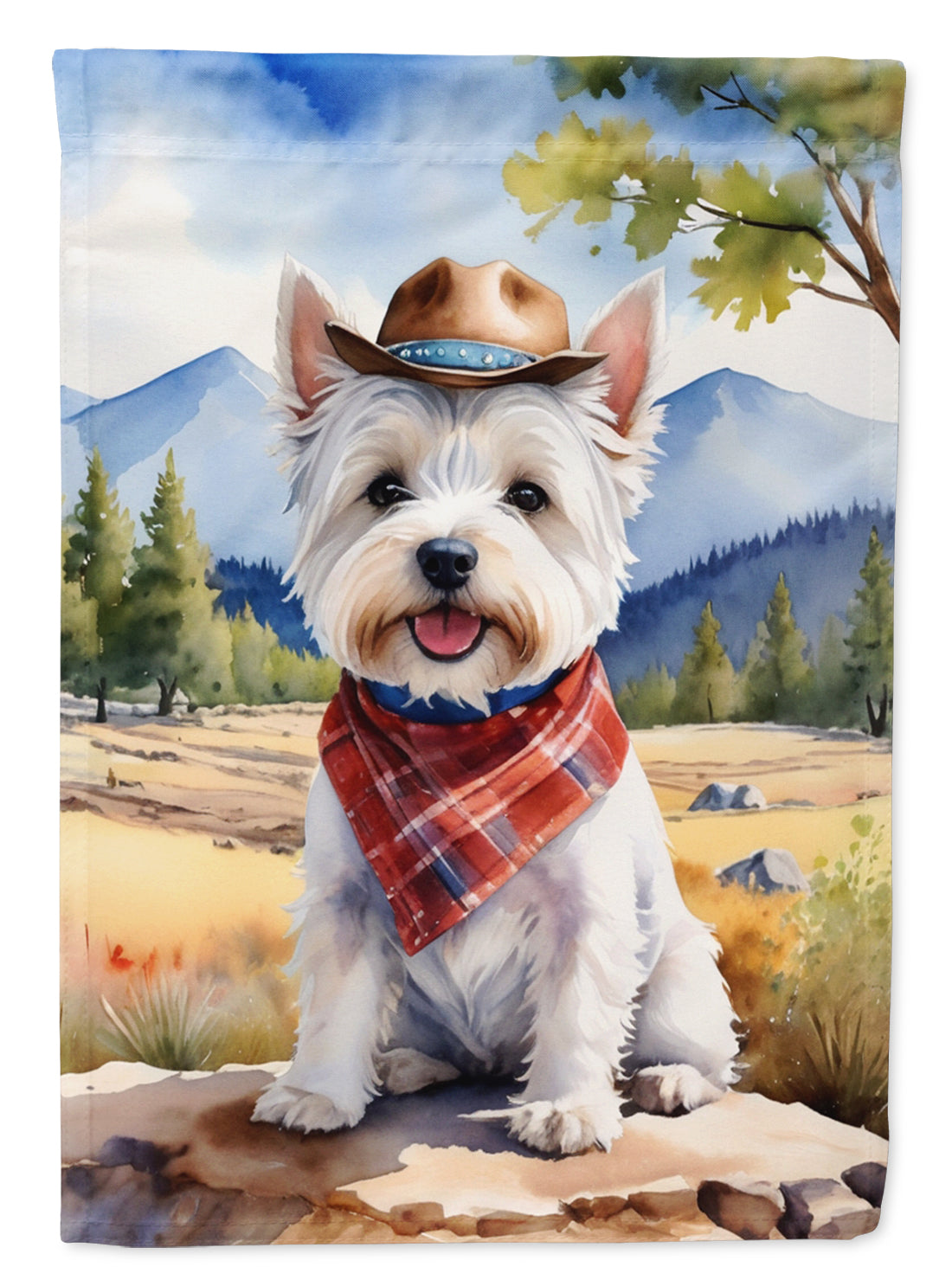 Buy this Westie Cowboy Welcome House Flag