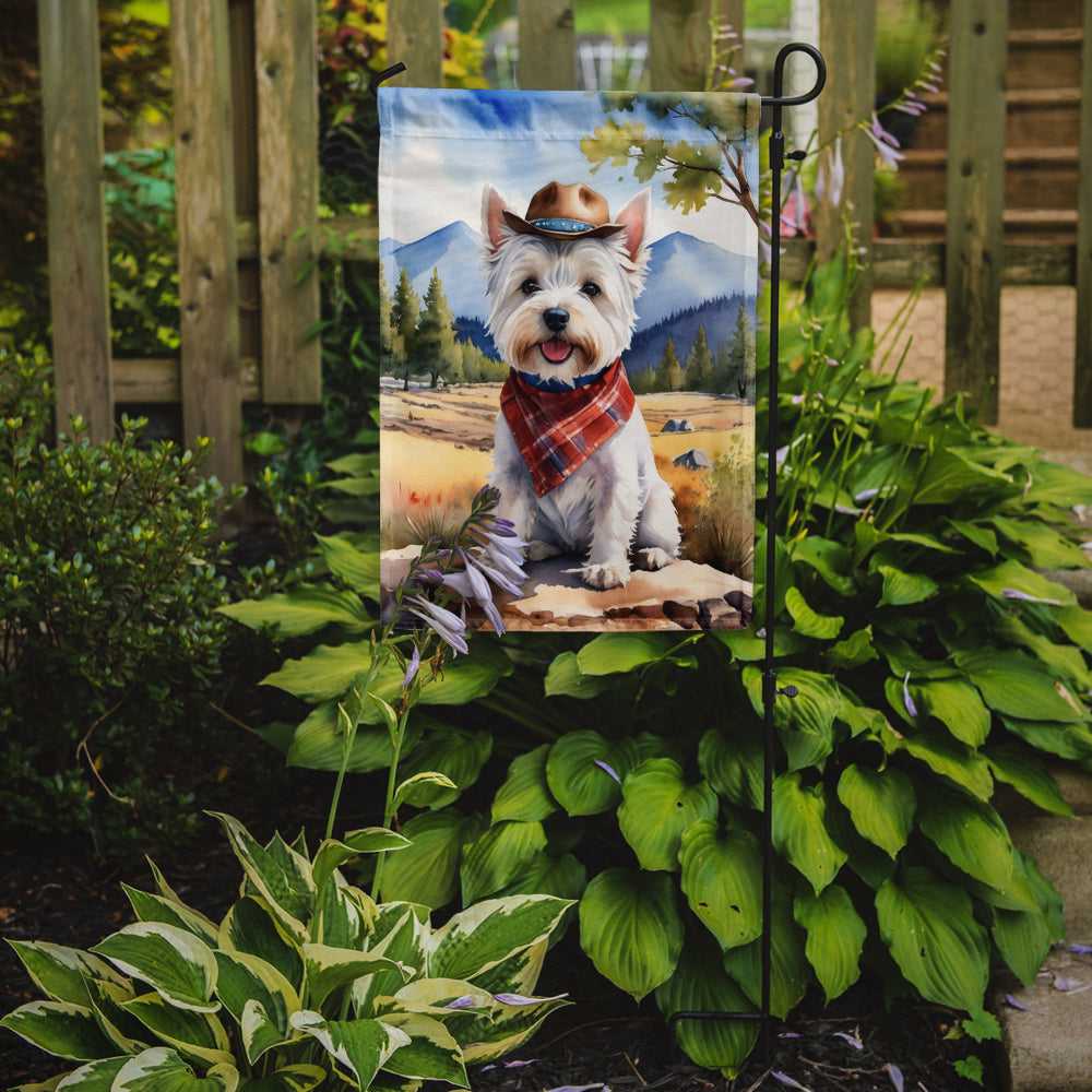 Westie Cowboy Welcome Garden Flag