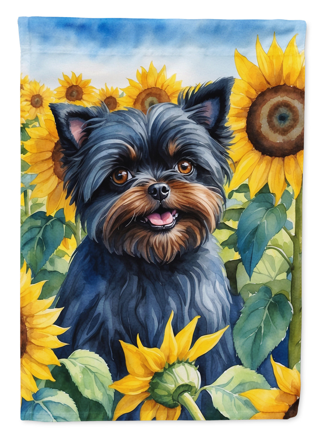 Buy this Affenpinscher in Sunflowers Garden Flag