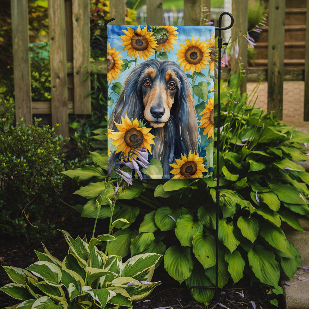 Buy this Afghan Hound in Sunflowers Garden Flag