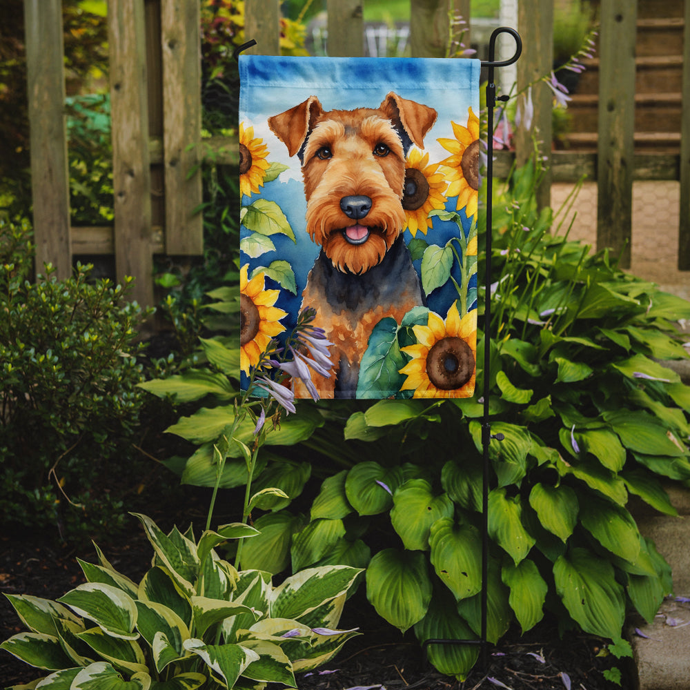 Buy this Airedale Terrier in Sunflowers Garden Flag