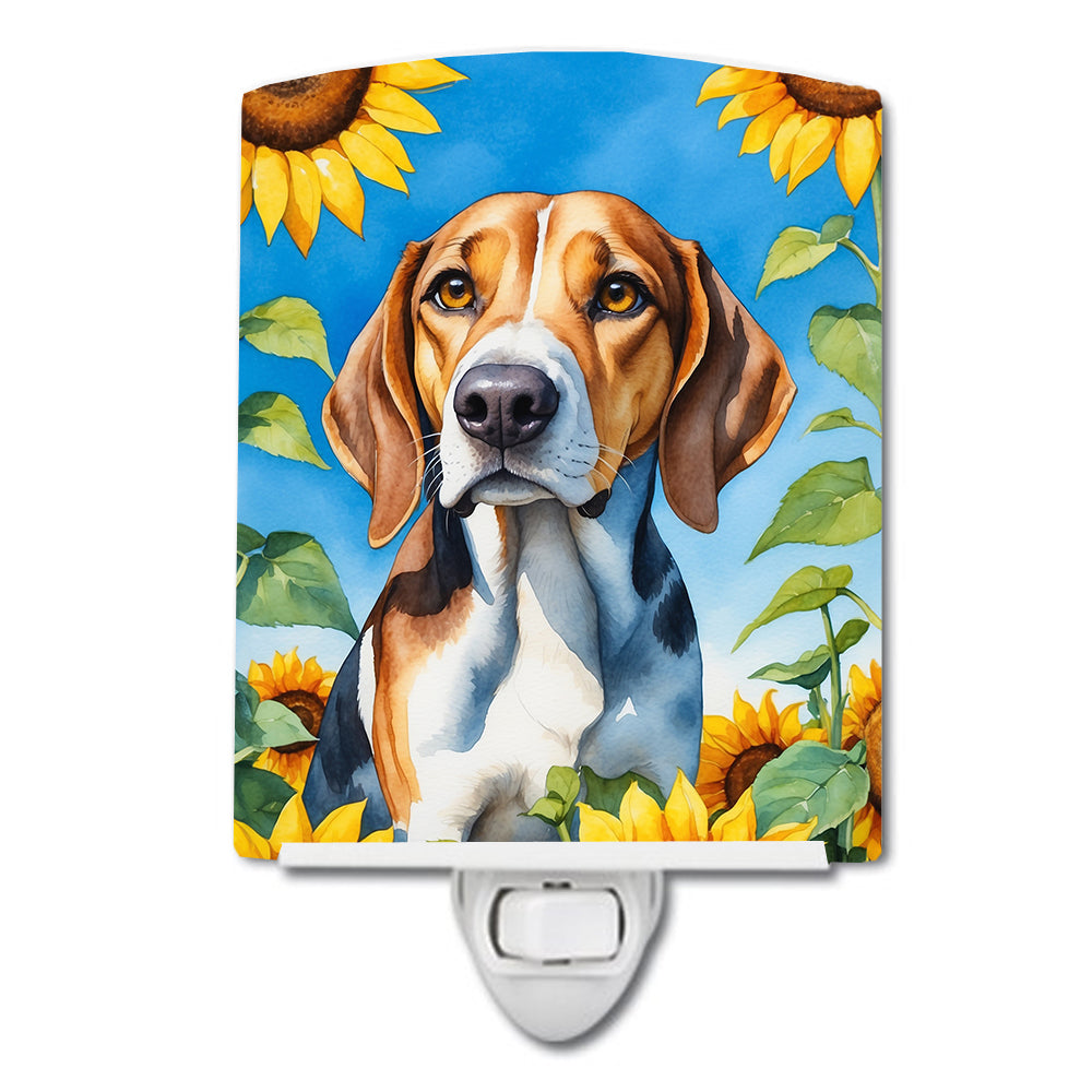 Buy this American Foxhound in Sunflowers Ceramic Night Light