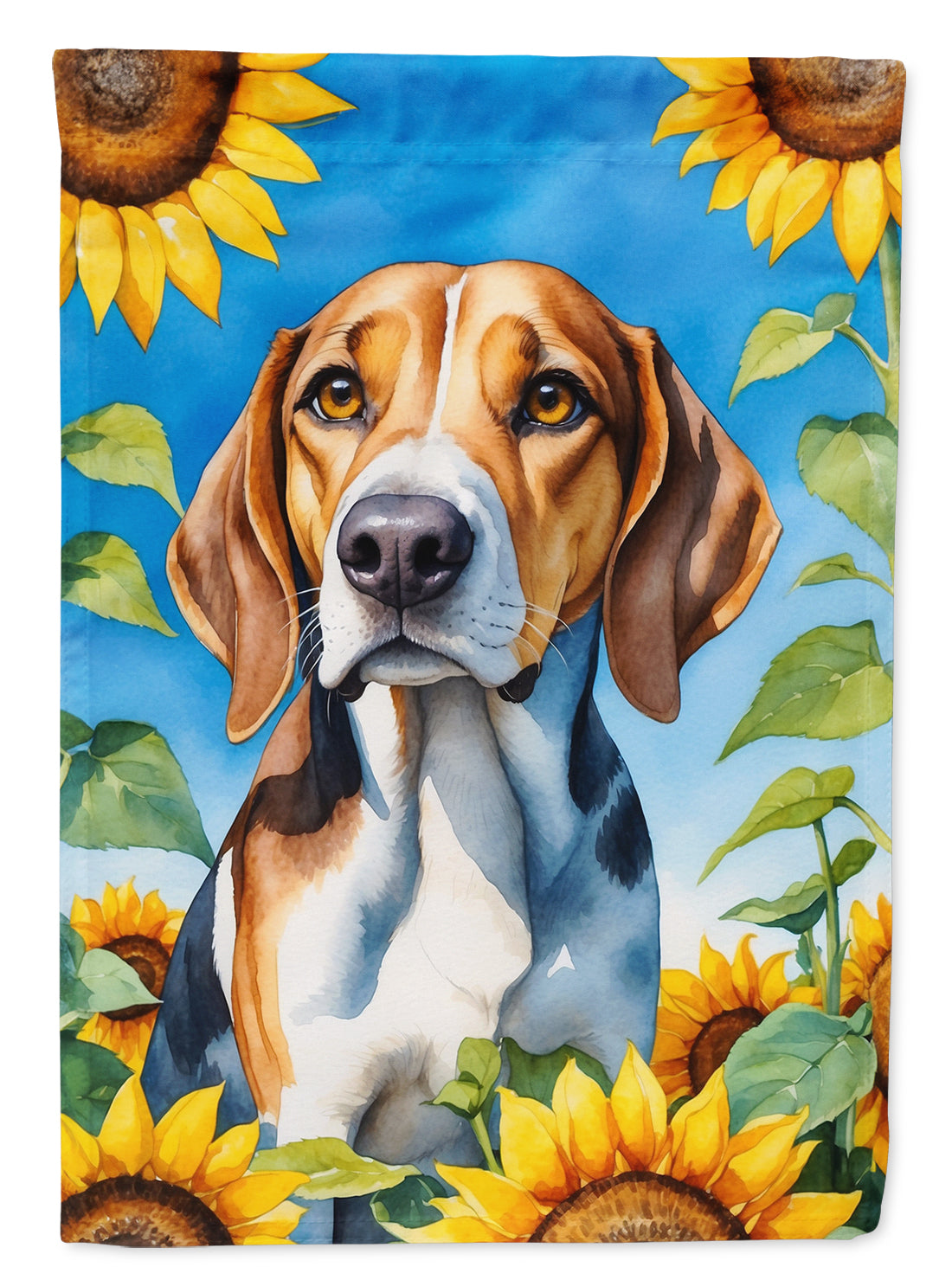 Buy this American Foxhound in Sunflowers Garden Flag