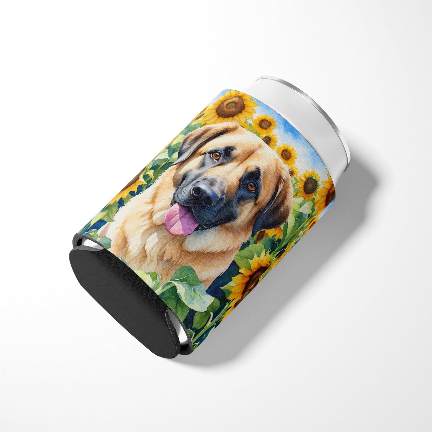 Anatolian Shepherd in Sunflowers Can or Bottle Hugger