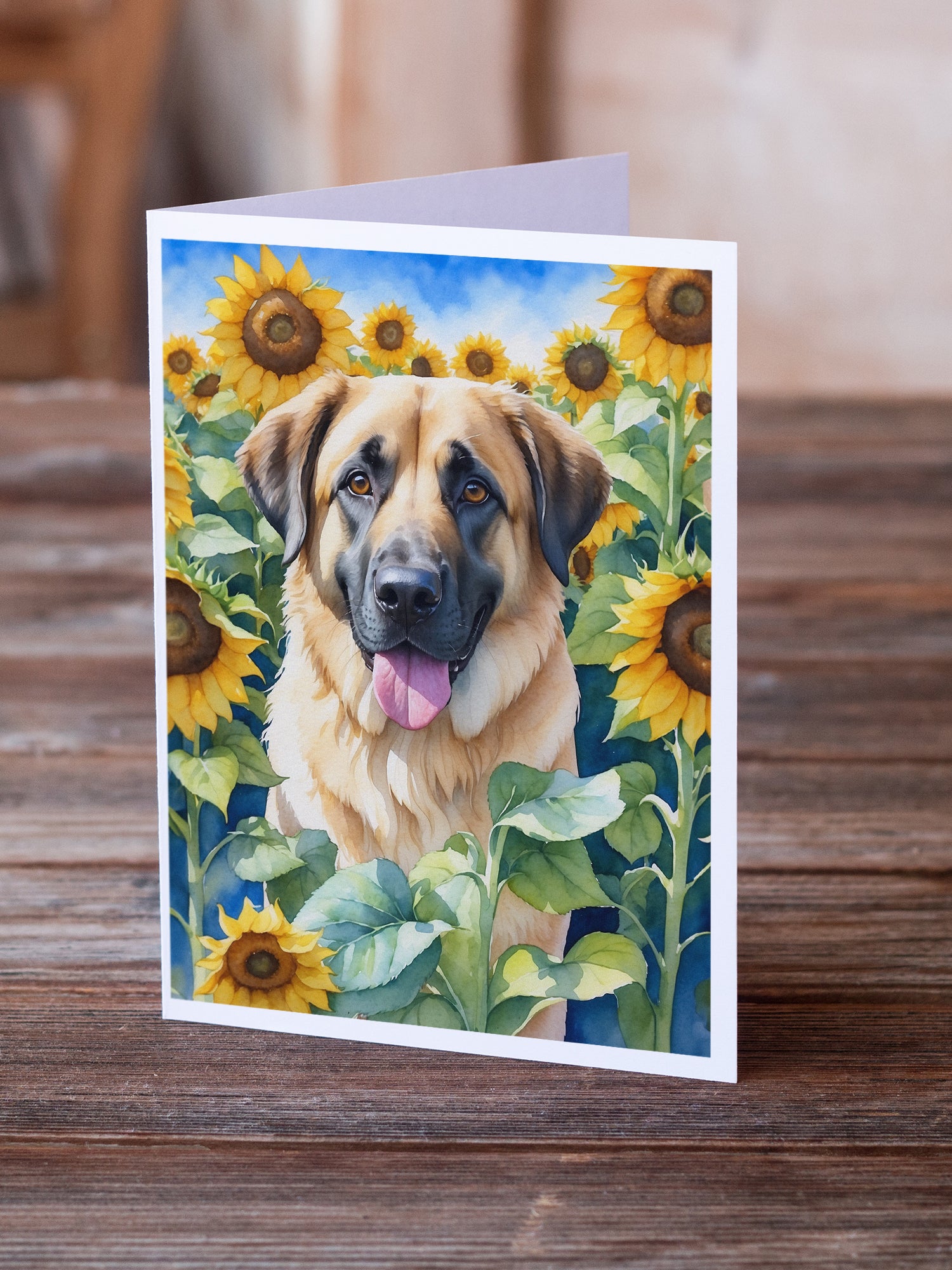 Buy this Anatolian Shepherd in Sunflowers Greeting Cards Pack of 8