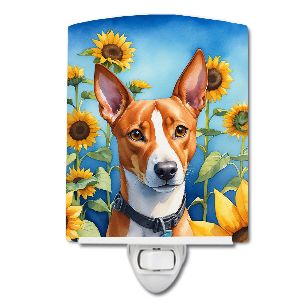 Buy this Basenji in Sunflowers Ceramic Night Light