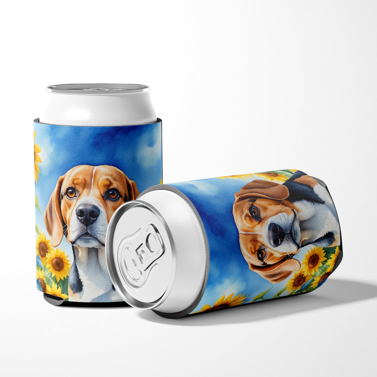 Beagle in Sunflowers Can or Bottle Hugger