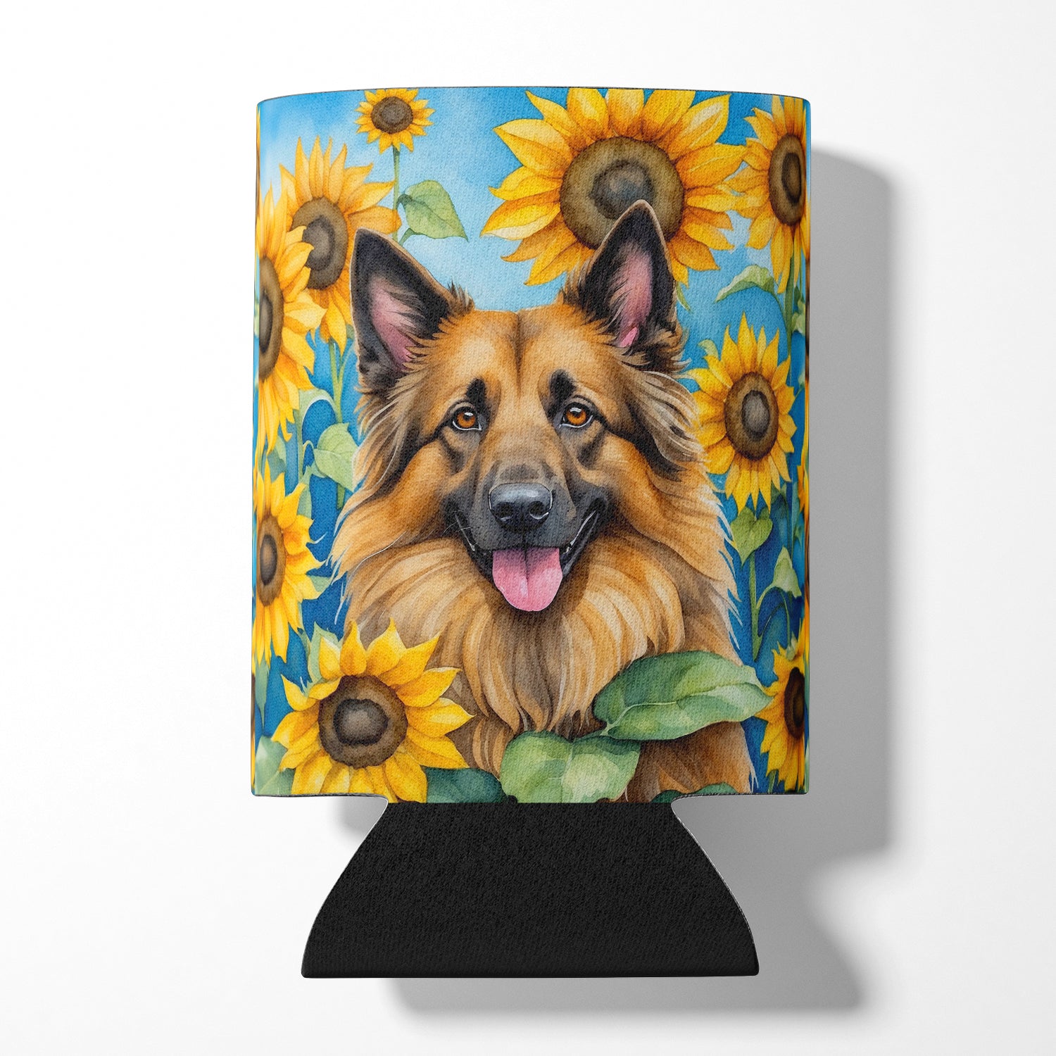 Buy this Belgian Tervuren in Sunflowers Can or Bottle Hugger