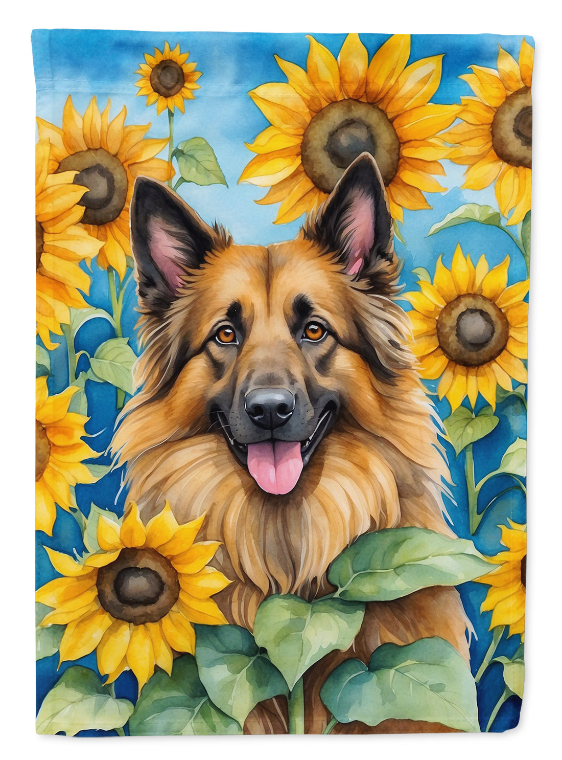 Buy this Belgian Tervuren in Sunflowers House Flag