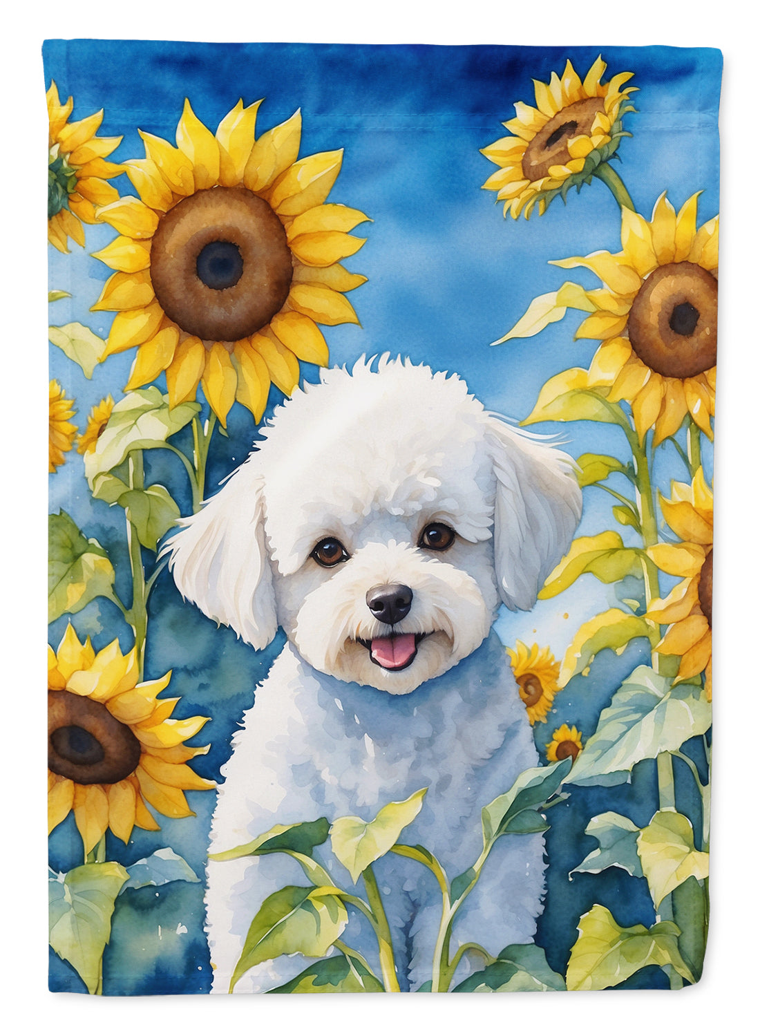 Buy this Bichon Frise in Sunflowers Garden Flag