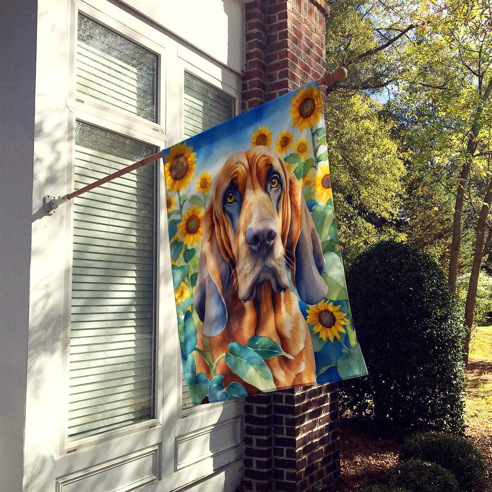 Buy this Bloodhound in Sunflowers House Flag