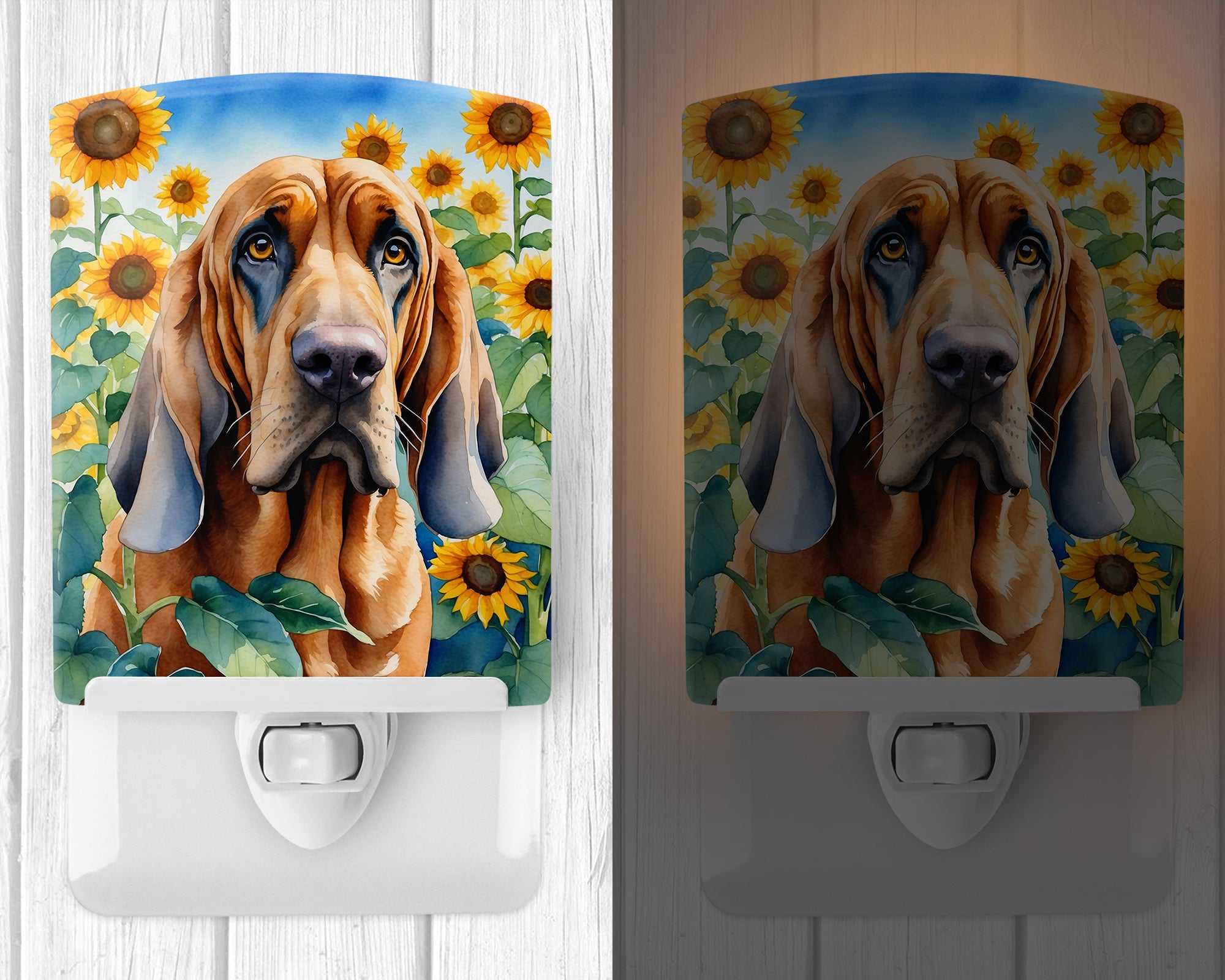 Buy this Bloodhound in Sunflowers Ceramic Night Light