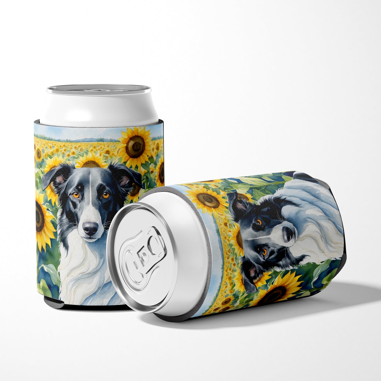 Borzoi in Sunflowers Can or Bottle Hugger