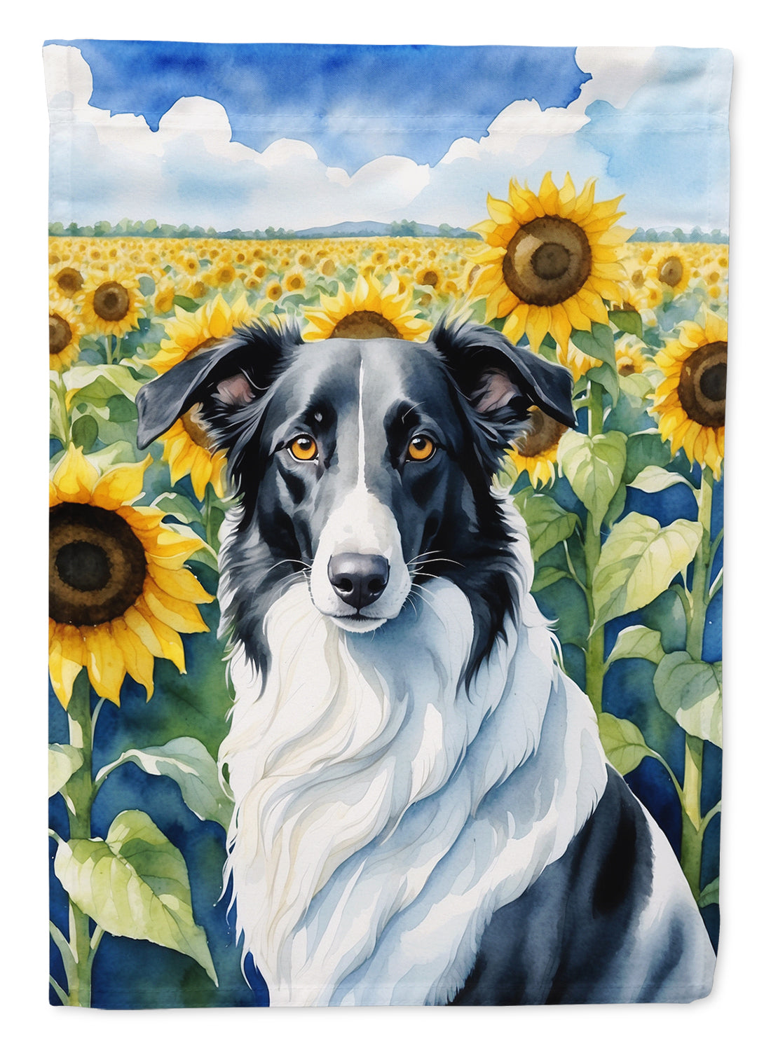 Buy this Borzoi in Sunflowers House Flag