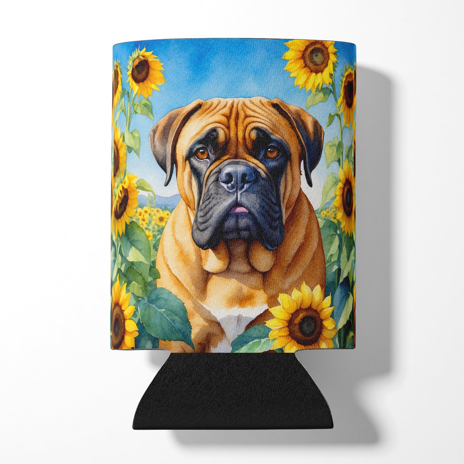 Buy this Bullmastiff in Sunflowers Can or Bottle Hugger