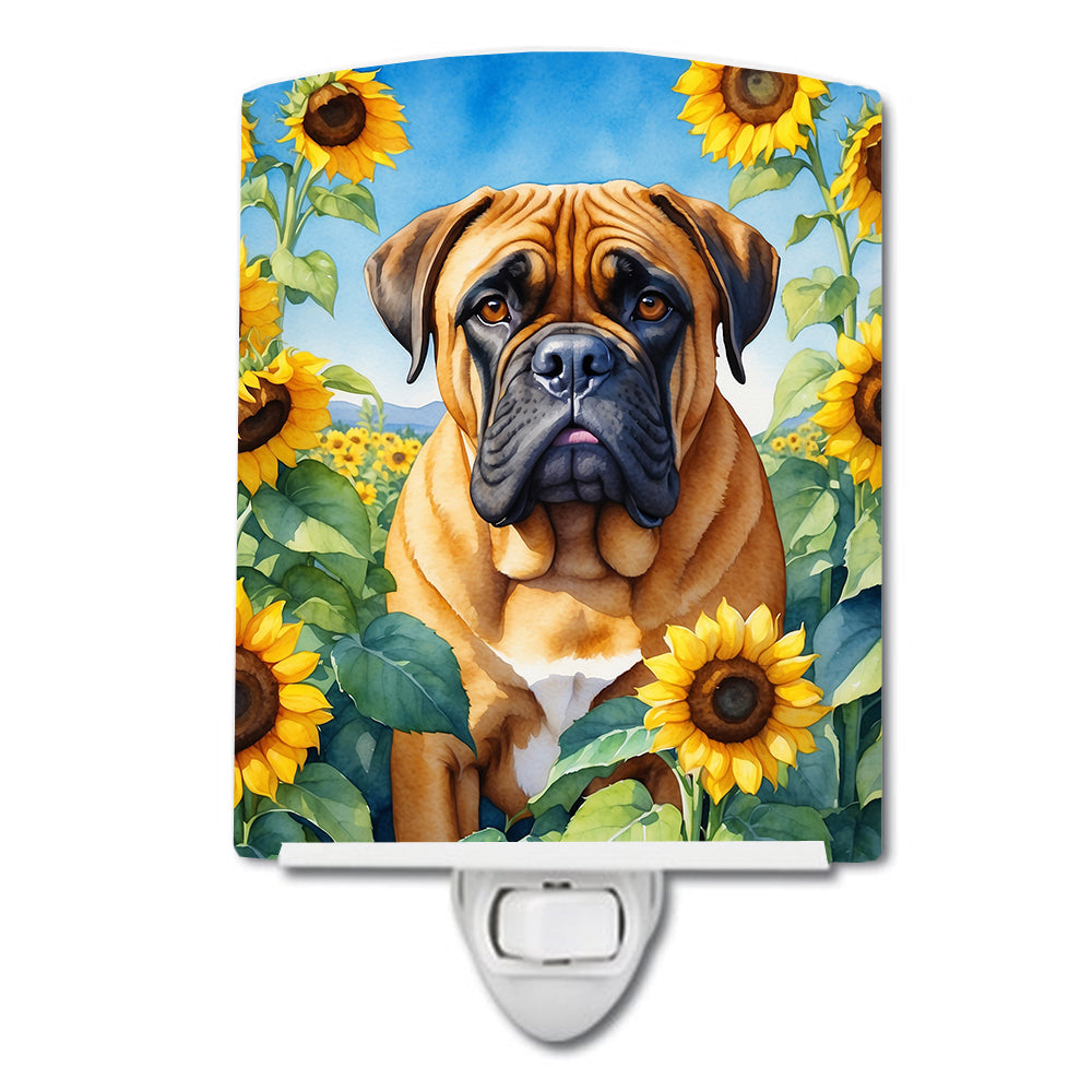 Buy this Bullmastiff in Sunflowers Ceramic Night Light