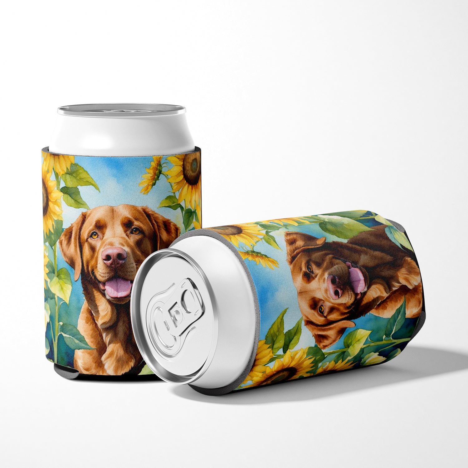 Chesapeake Bay Retriever in Sunflowers Can or Bottle Hugger