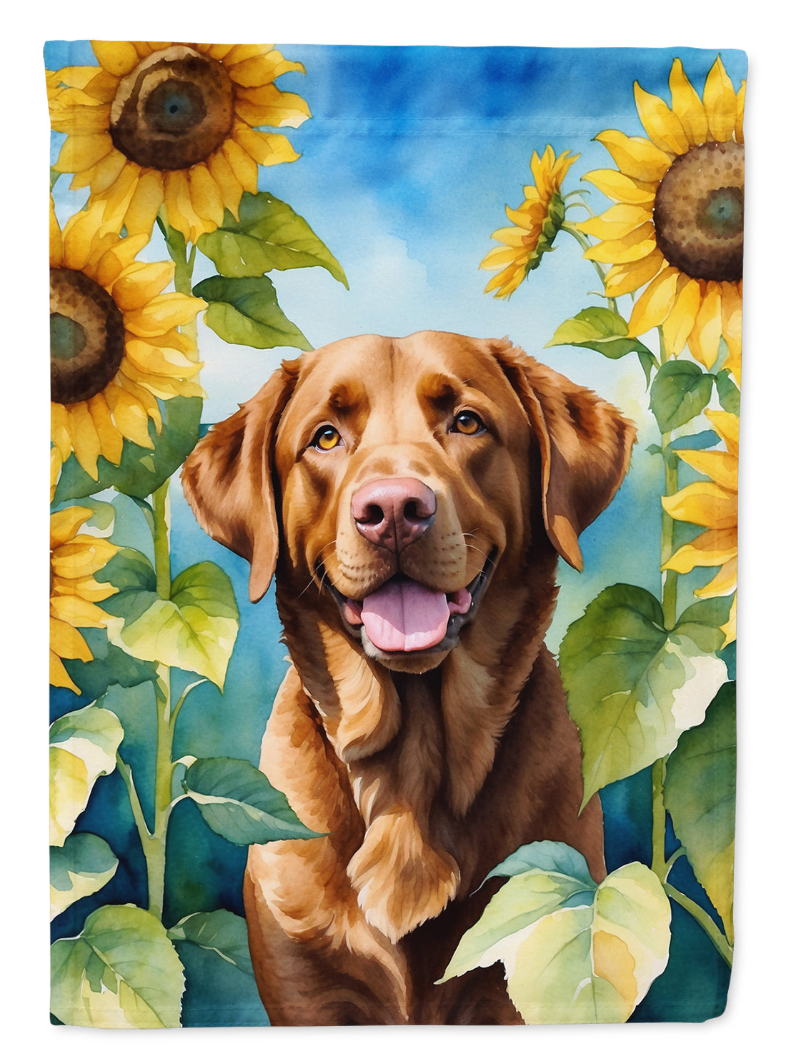 Buy this Chesapeake Bay Retriever in Sunflowers House Flag