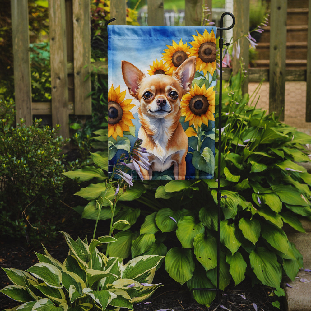 Chihuahua in Sunflowers Garden Flag