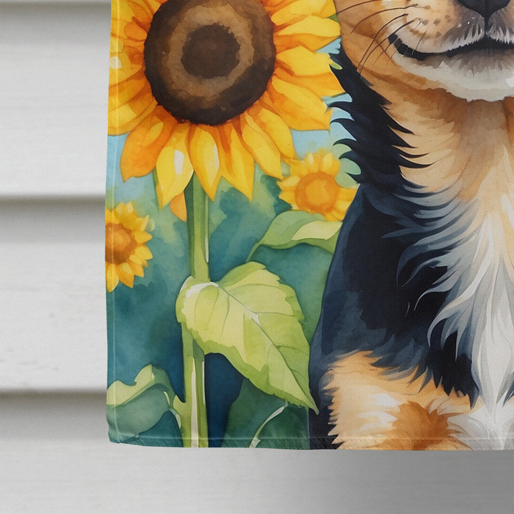 Chihuahua in Sunflowers House Flag