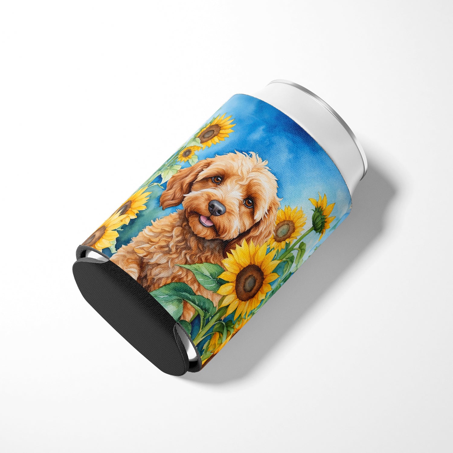 Cockapoo in Sunflowers Can or Bottle Hugger