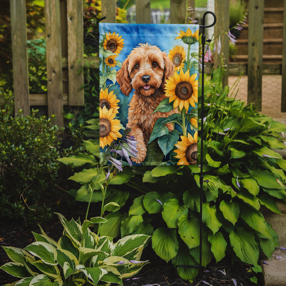 Buy this Cockapoo in Sunflowers Garden Flag