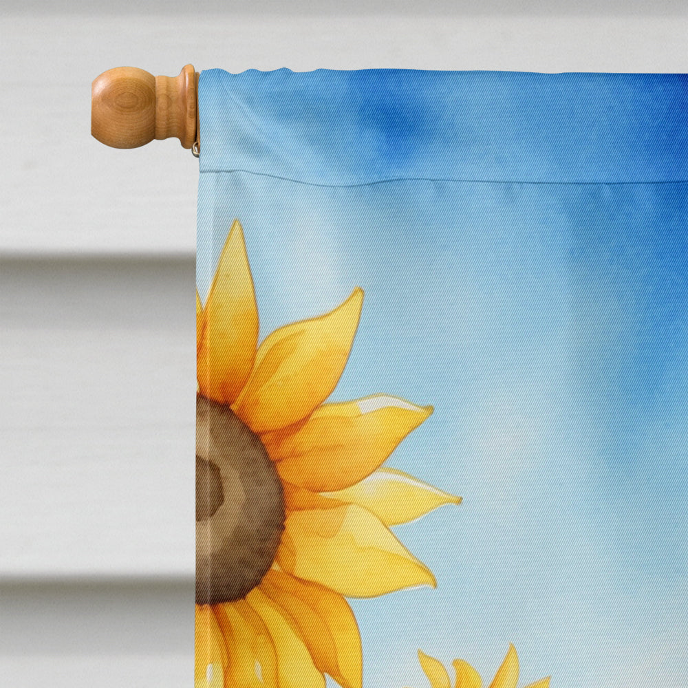 Cocker Spaniel in Sunflowers House Flag