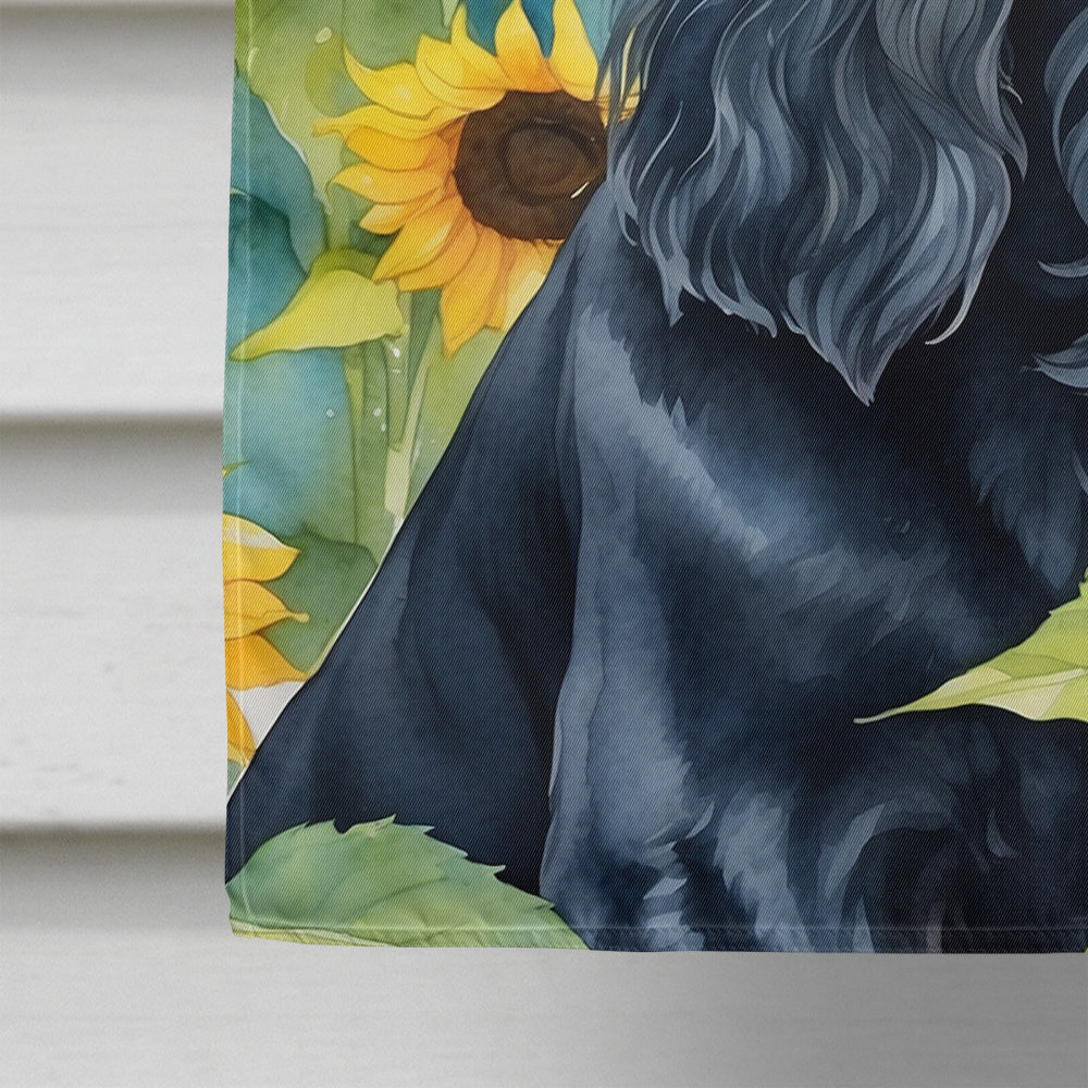 Cocker Spaniel in Sunflowers House Flag