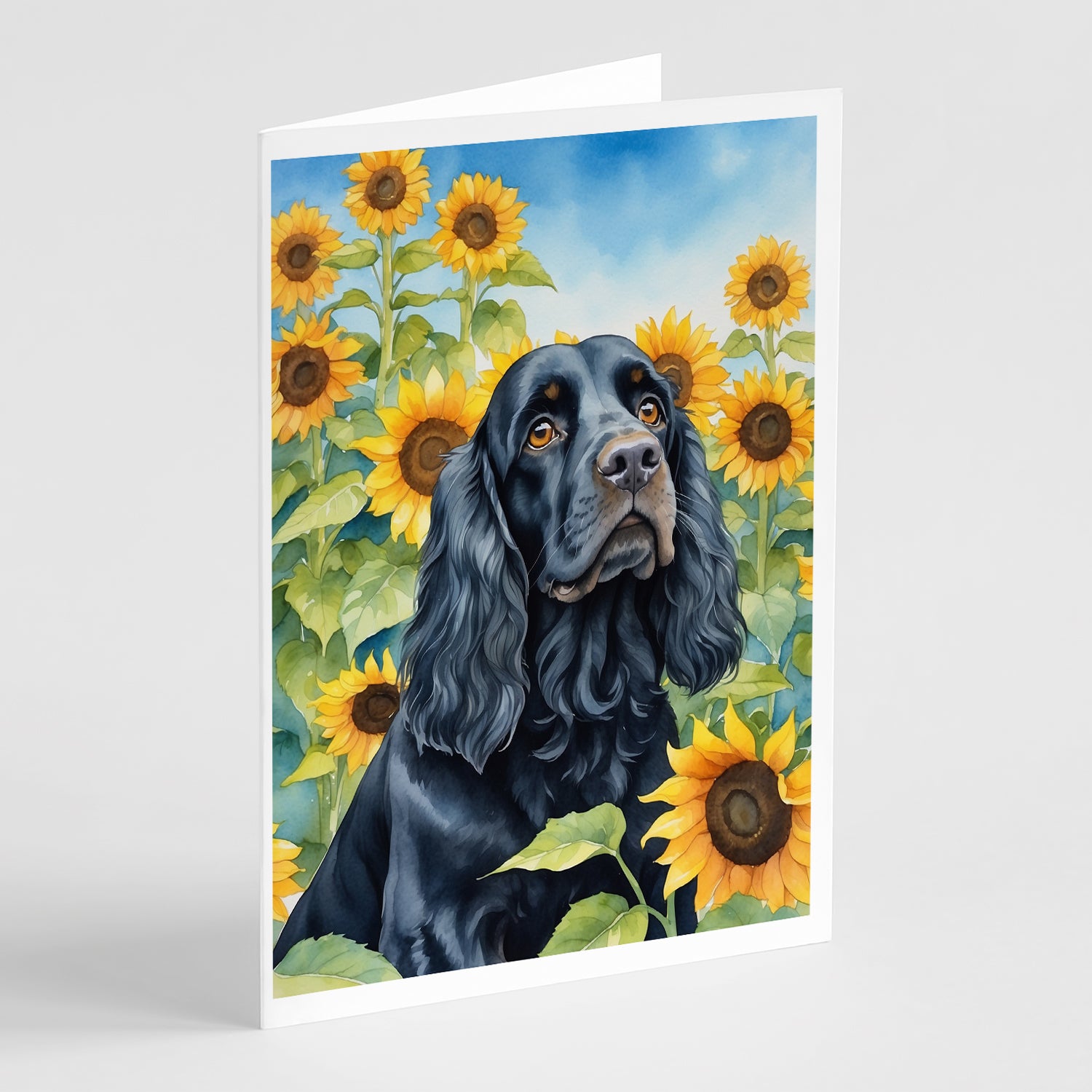 Buy this Cocker Spaniel in Sunflowers Greeting Cards Pack of 8