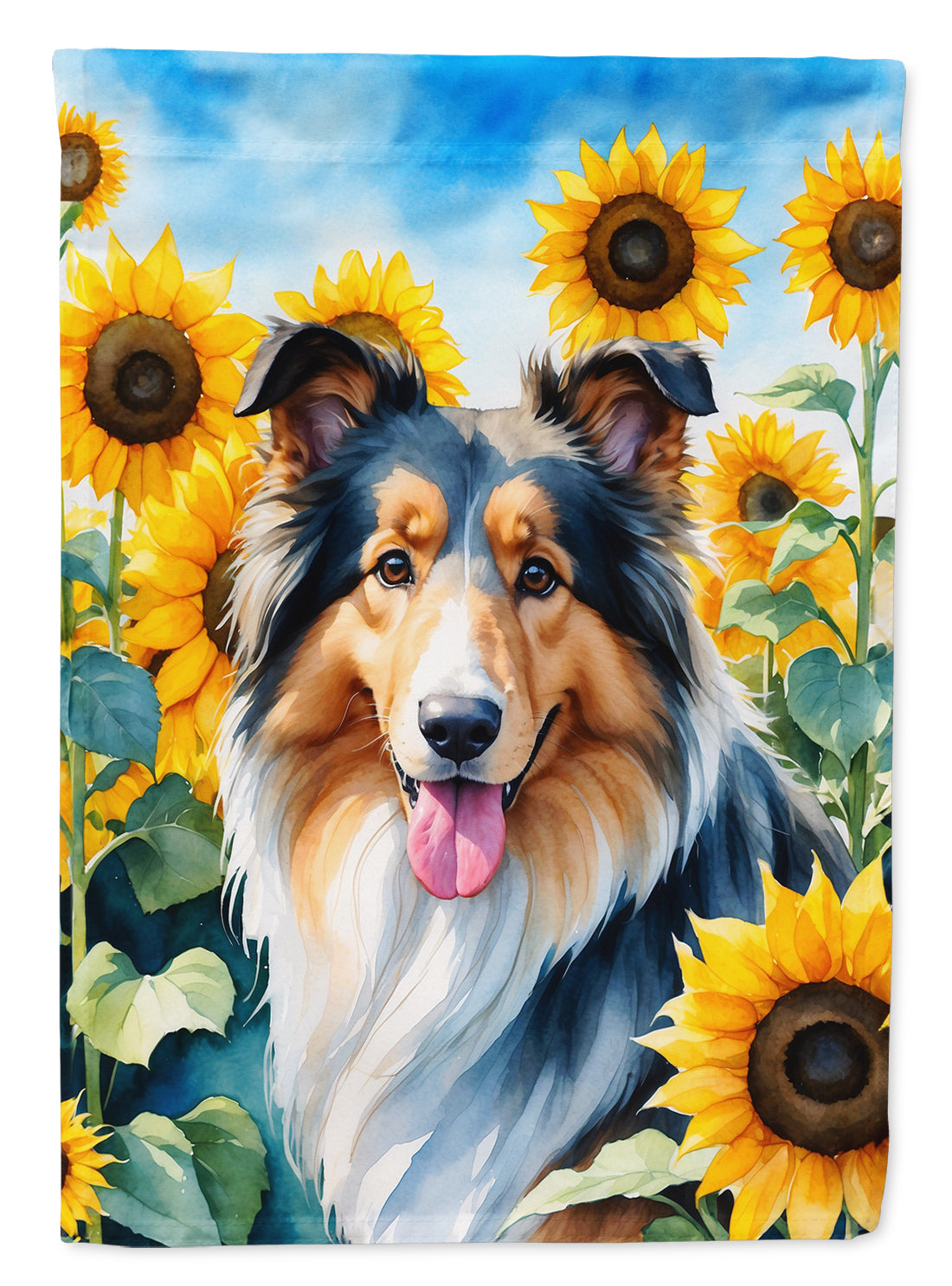 Buy this Collie in Sunflowers House Flag