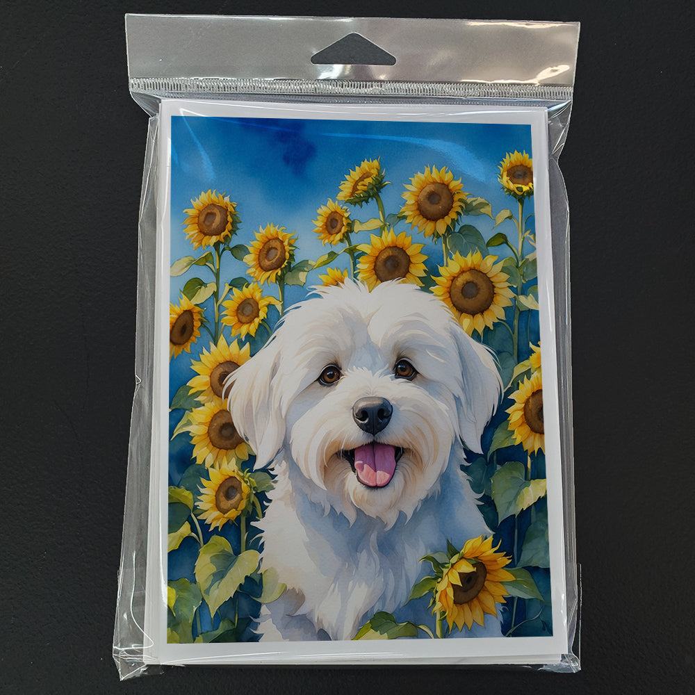 Coton de Tulear in Sunflowers Greeting Cards Pack of 8