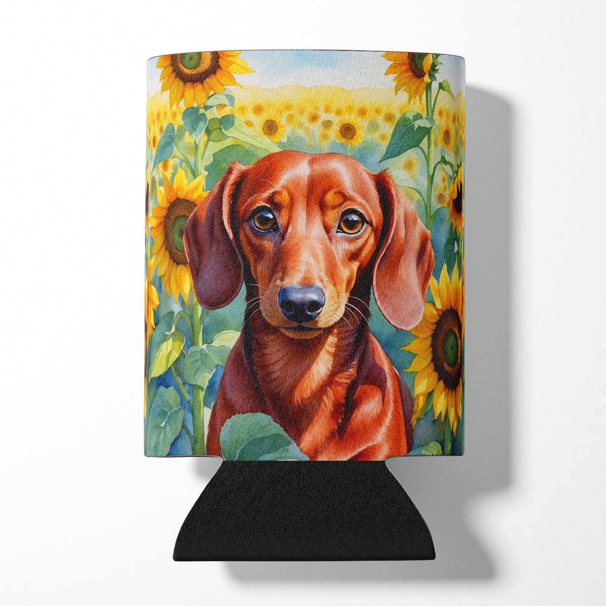 Buy this Dachshund in Sunflowers Can or Bottle Hugger