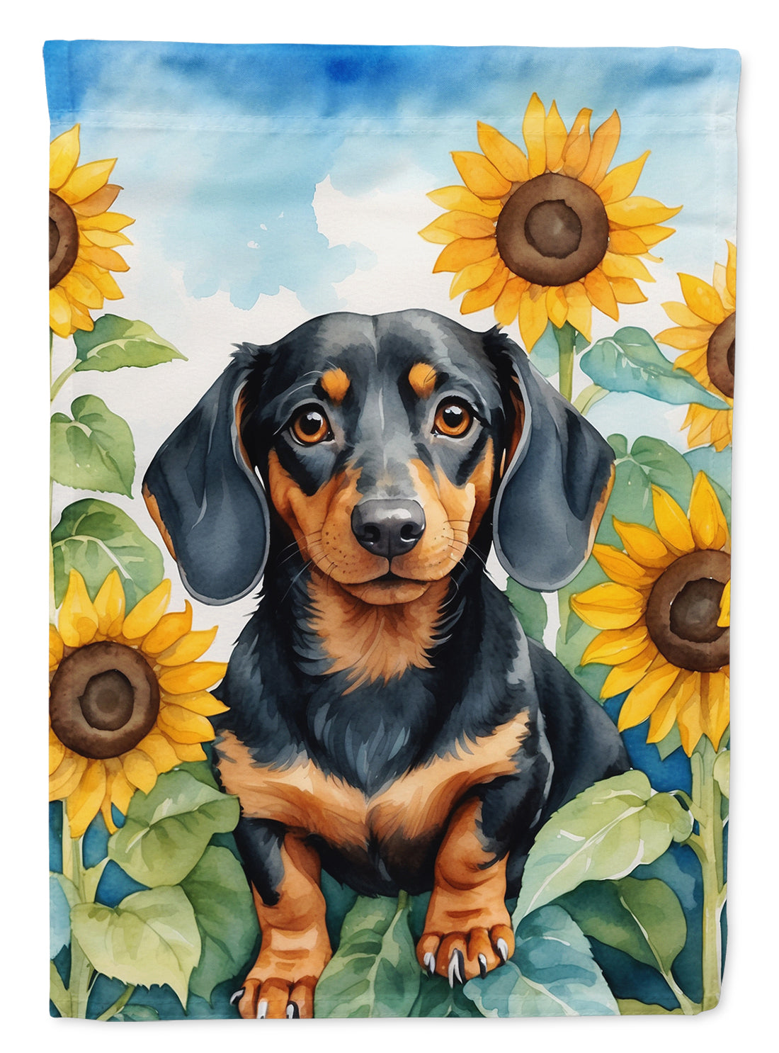 Buy this Dachshund in Sunflowers House Flag