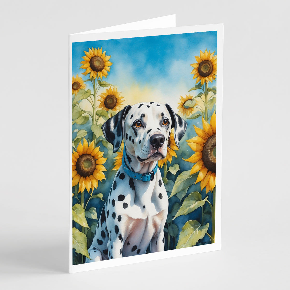 Buy this Dalmatian in Sunflowers Greeting Cards Pack of 8