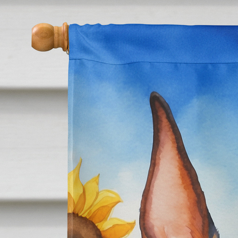 Doberman Pinscher in Sunflowers House Flag