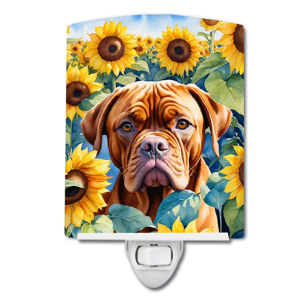 Buy this Dogue de Bordeaux in Sunflowers Ceramic Night Light