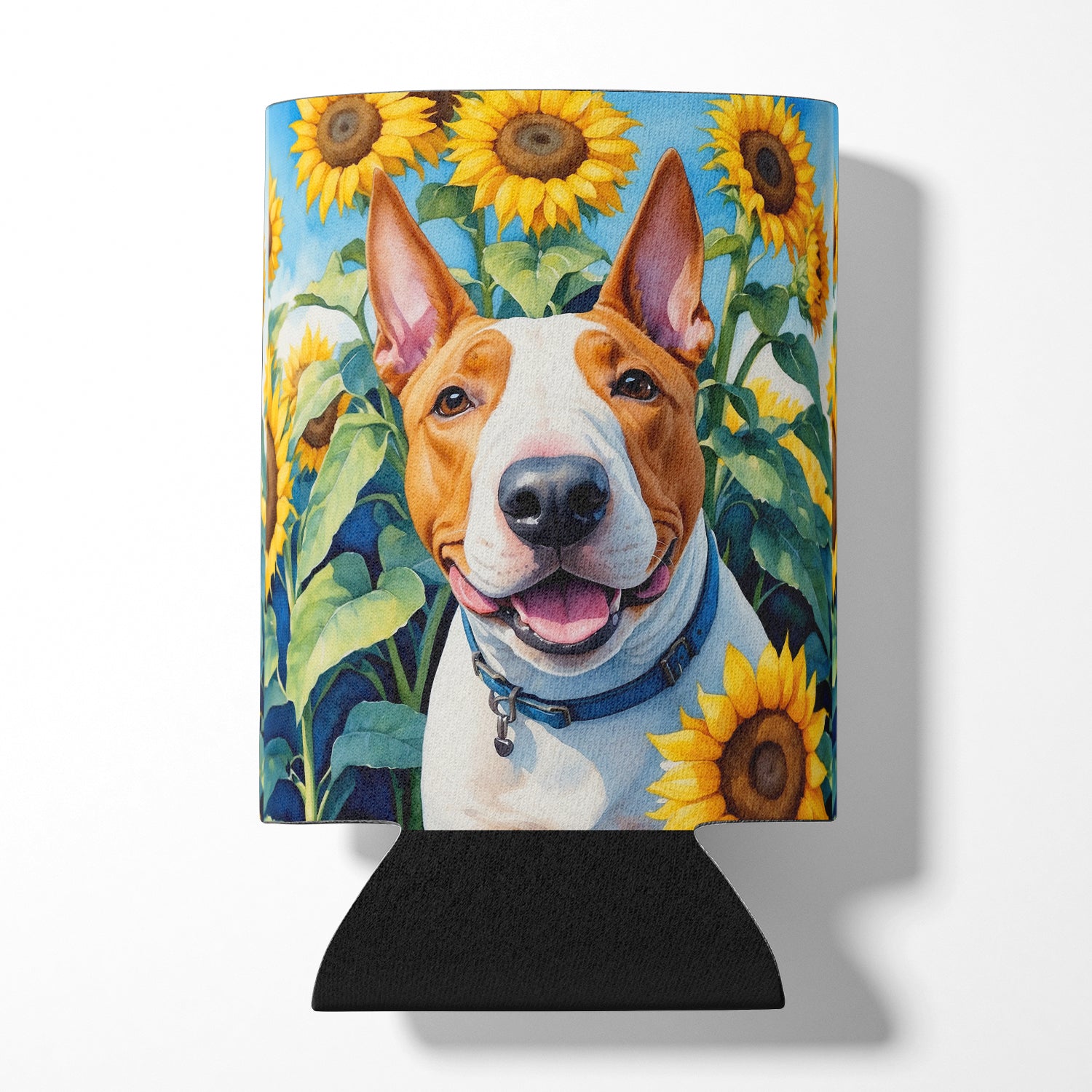 Buy this English Bull Terrier in Sunflowers Can or Bottle Hugger