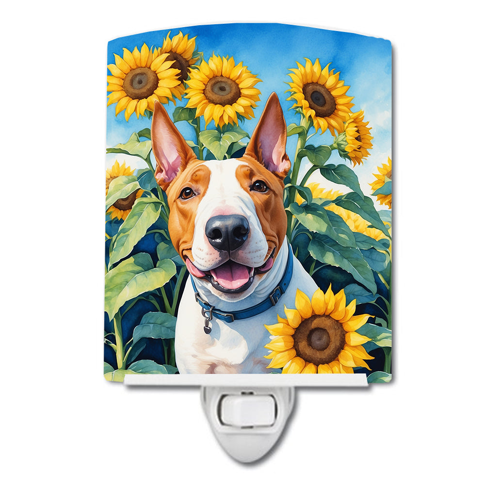 Buy this English Bull Terrier in Sunflowers Ceramic Night Light