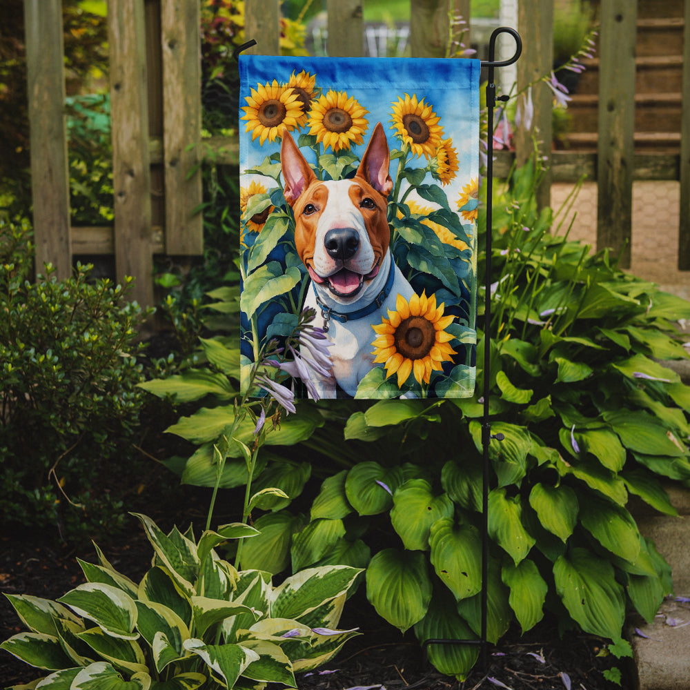 Buy this English Bull Terrier in Sunflowers Garden Flag