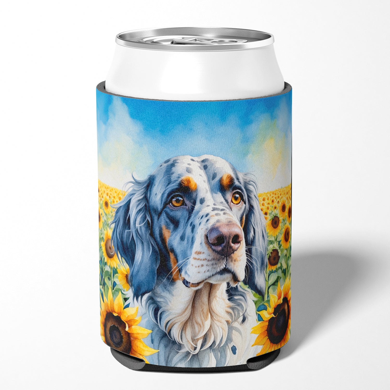 Buy this English Setter in Sunflowers Can or Bottle Hugger